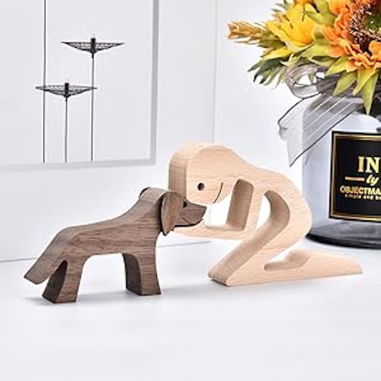KINGNOW Wooden Sculpture Set (2-Pieces)