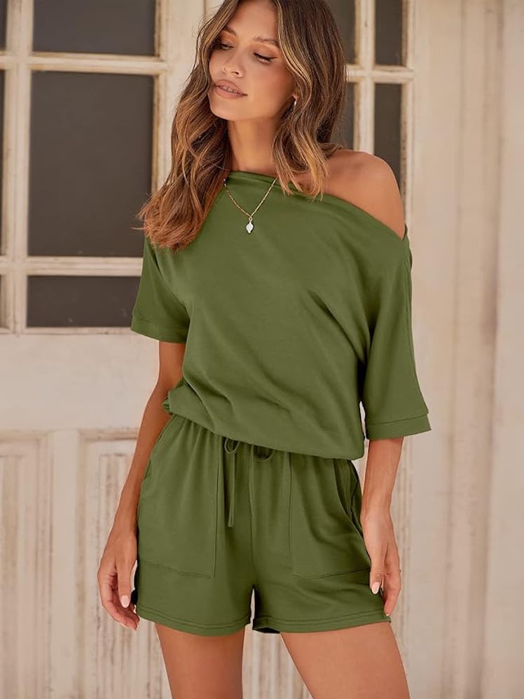 ANRABESS Off Shoulder Romper