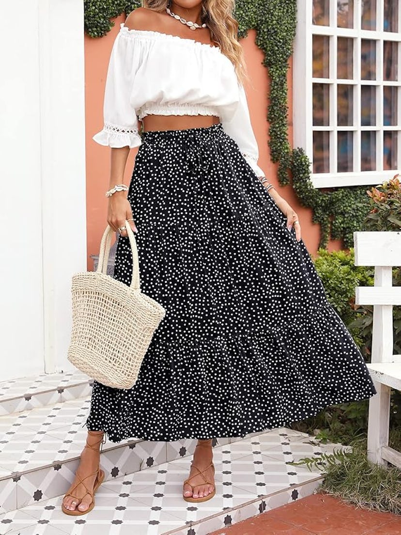 ZESICA A-Line Maxi Skirt with Pockets