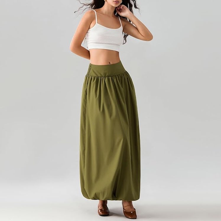 NUFIWI Women Y2K Bubble Maxi Skirt