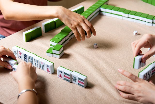 Women playing mahjong