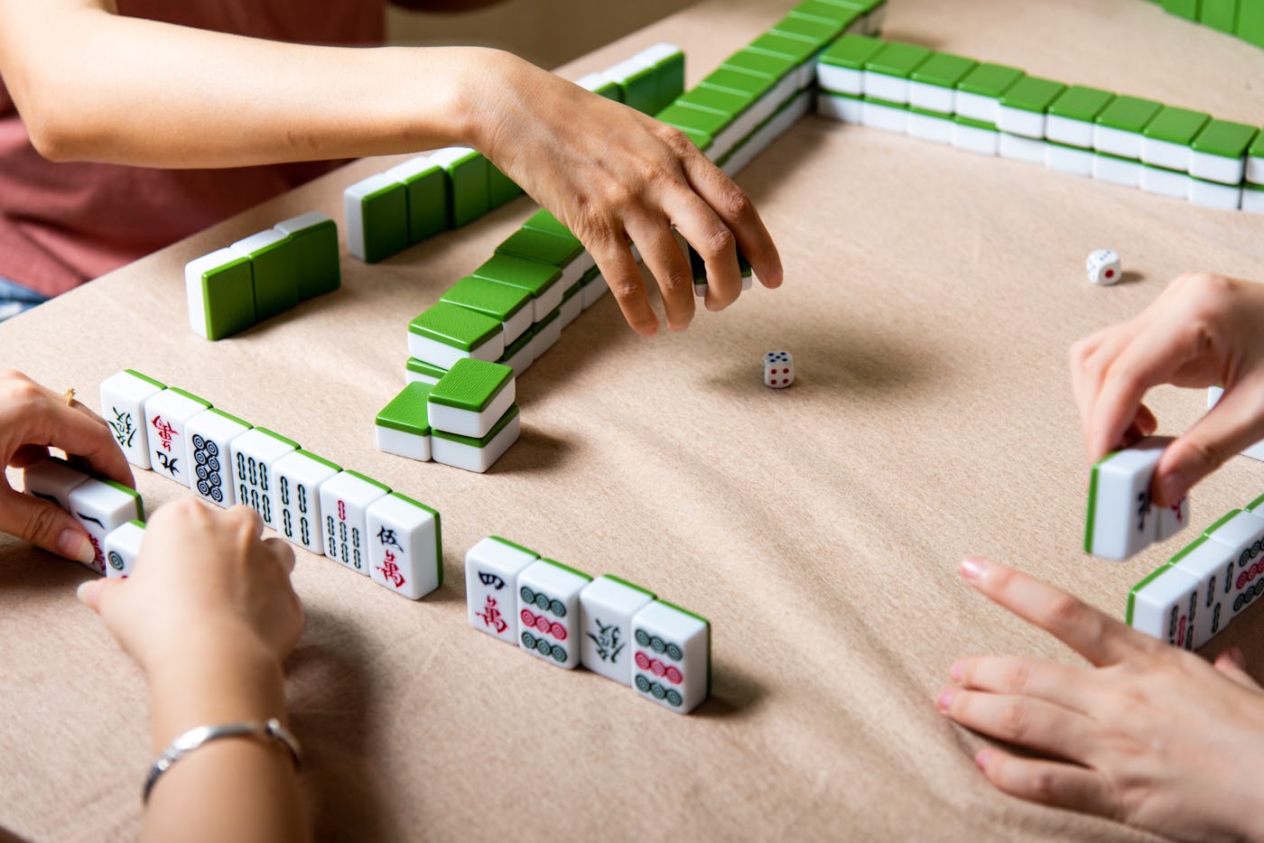 Women playing mahjong