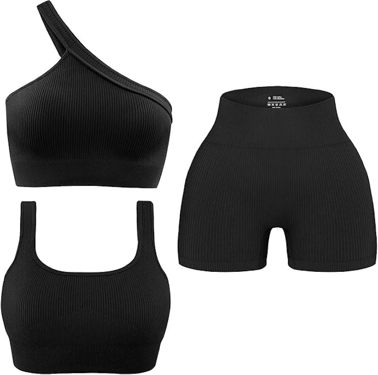 OLCHEE Seamless Ribbed Workout Set (3 Pieces)
