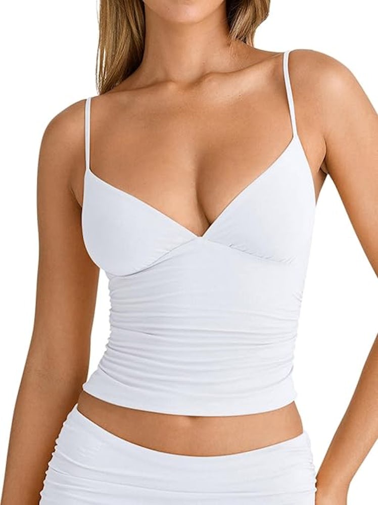 PINKMYSTYLE Ruched Cami Top