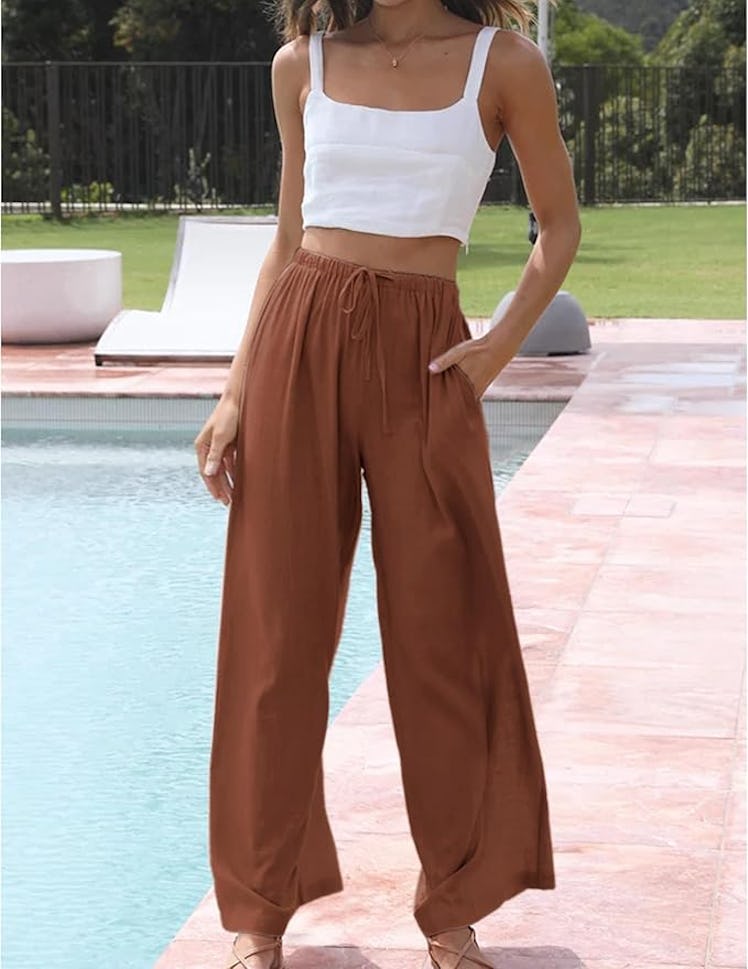 Duyang Cotton Linen Palazzo Pants