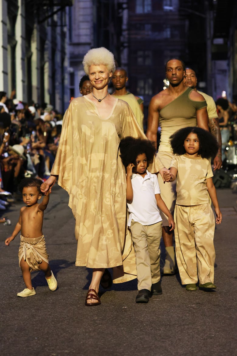A model at the Telfar Spring 2026 show held at Cortlandt Alley on June 21, 2025 in New York, New Yor...