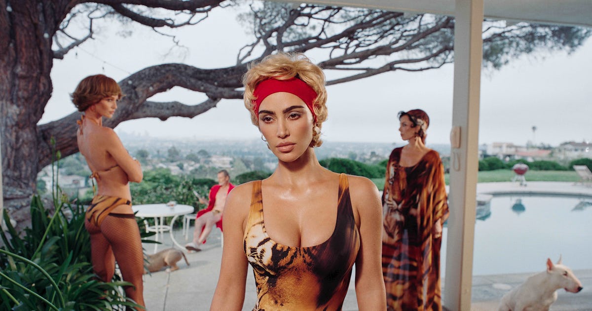 Kim Kardashian Was Practically Unrecognizable In Her Latest SKIMS Swim Campaign