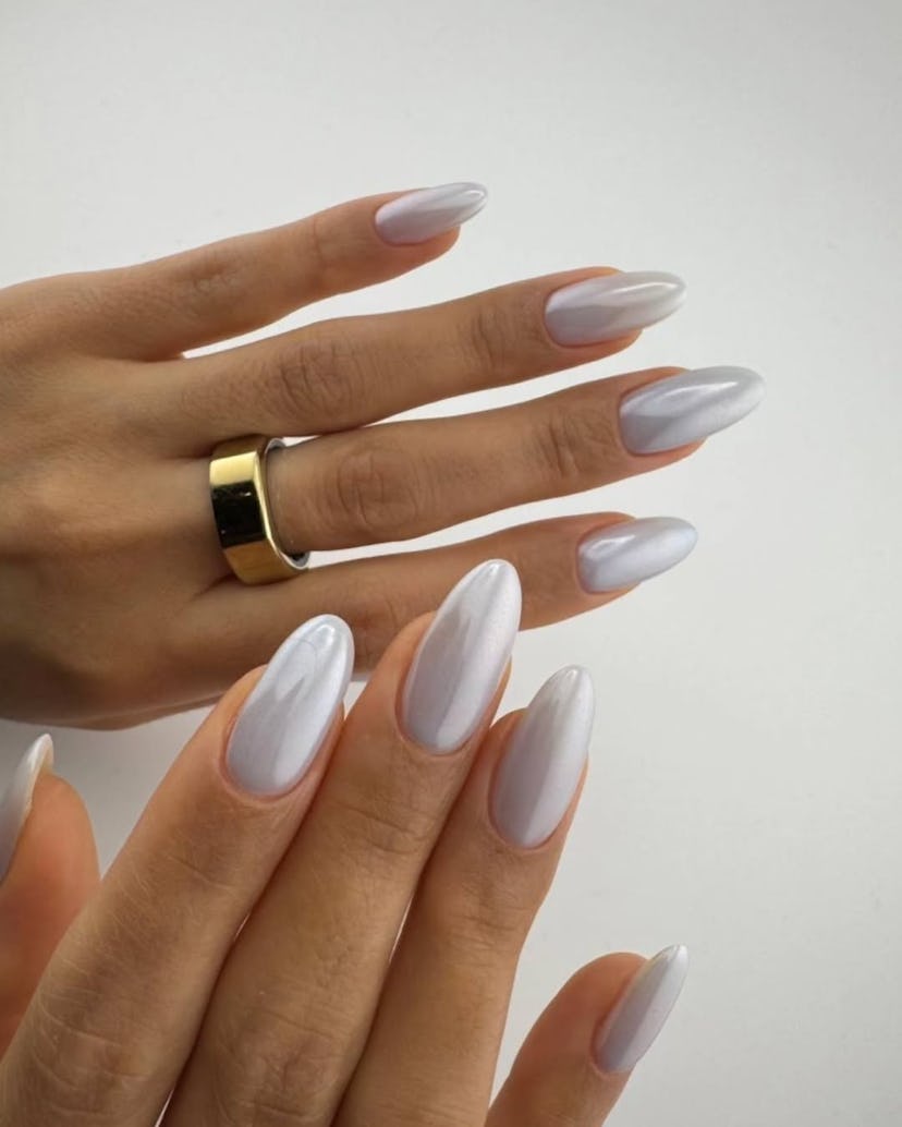 glazed russian manicure