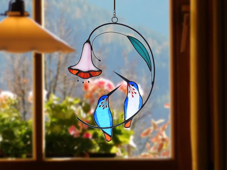 Lolitarcrafts Stained Glass Hummingbird Suncatcher