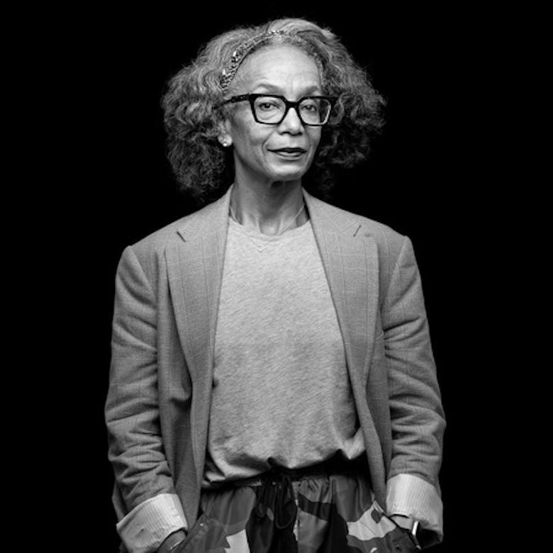 A black and white portrait of author Robin Givhan