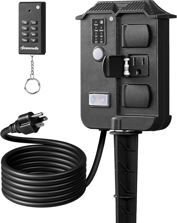 DEWENWILS Outdoor Power Stake with Timer