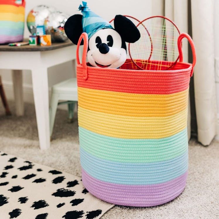 OrganiHaus Rainbow Rope Blanket Basket