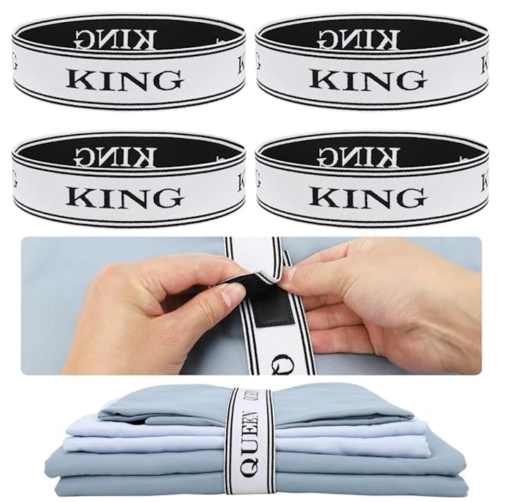BROPGOD Bed Sheet Organizer Band (4-Pack)