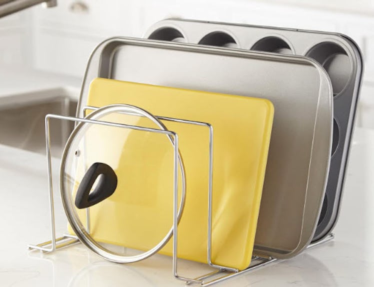 Stock Your Home Chrome Steel Baking Pan Organizer Rack (2-Pack)