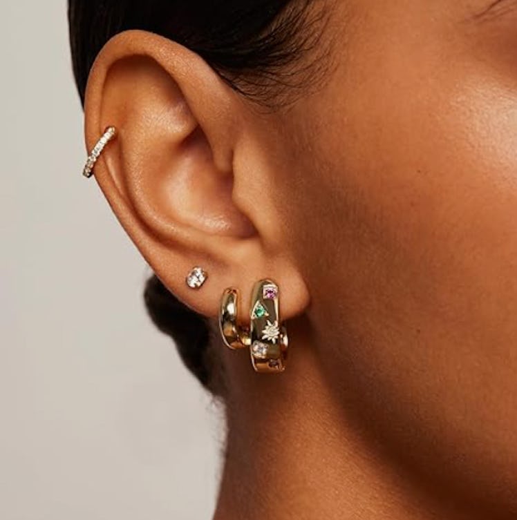 PAVOI Chunky Cubic Huggie Earrings