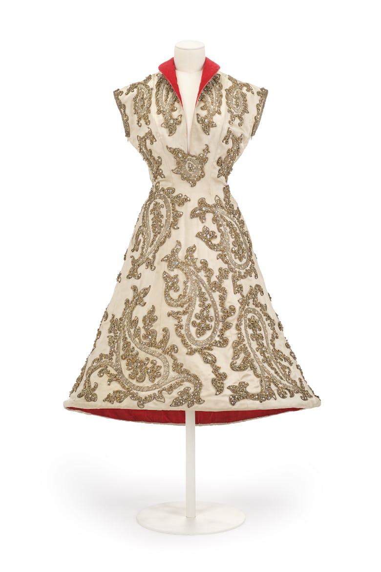 Schiaparelli dress "Robe du soir Paris, collection Ligne de face, haute couture hiver 1950-1951"