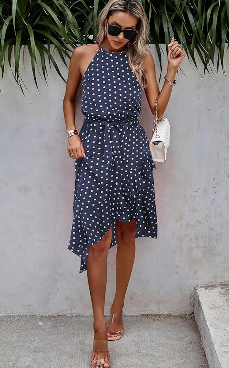 ECOWISH High Low Halter Neck Sundress