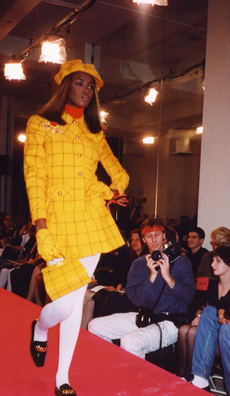 Naomi Campbell walks the runway at Anna Sui's 1991 show