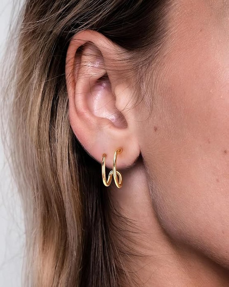 LOYATA C-Shape Double Hoop Earrings 