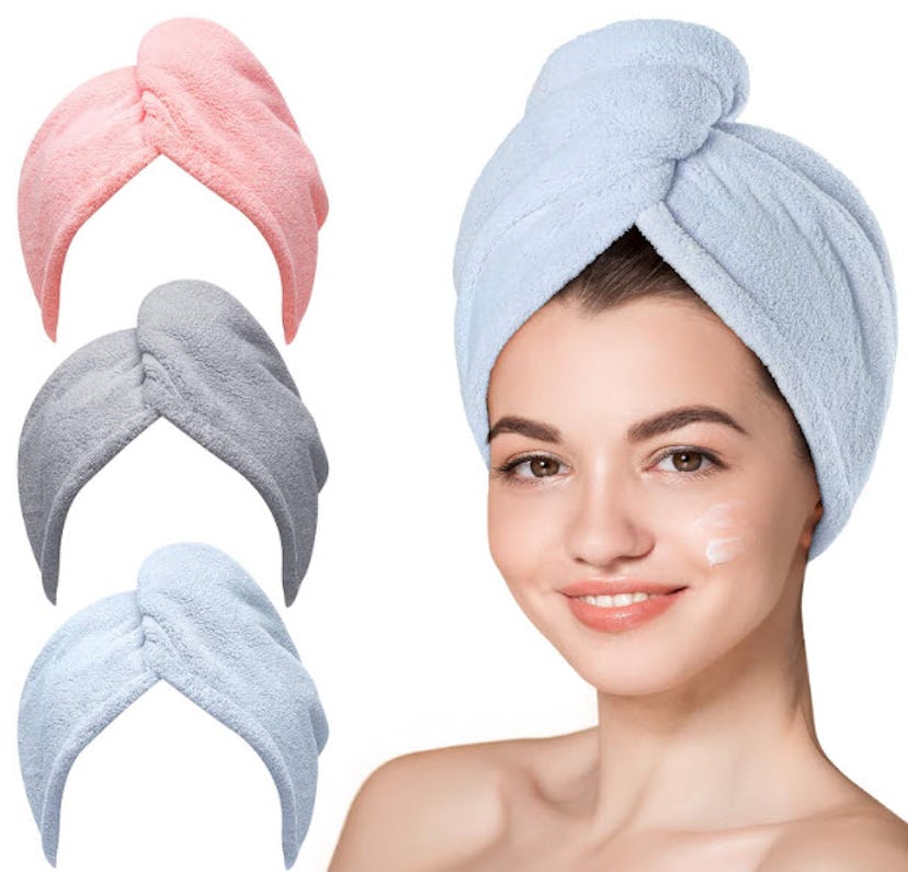 Hicober Microfiber Hair Towel (3-Pack)