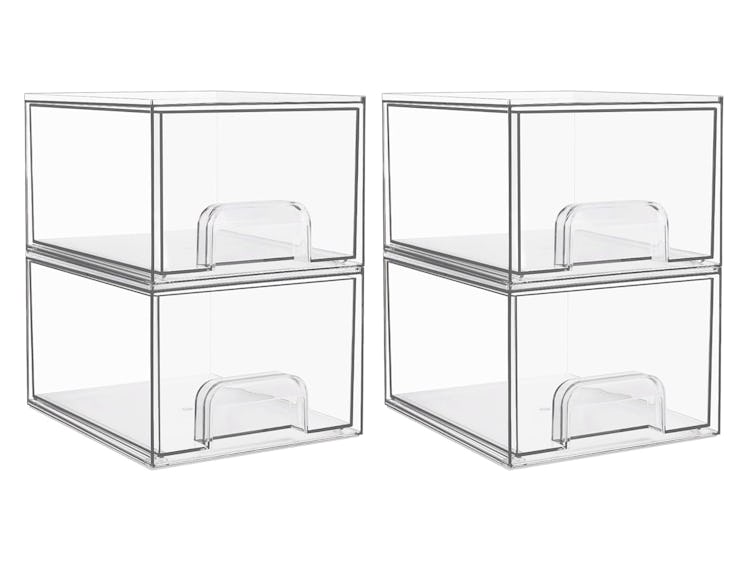 Vtopmart Clear Stackable Storage Drawers (4-Pack)