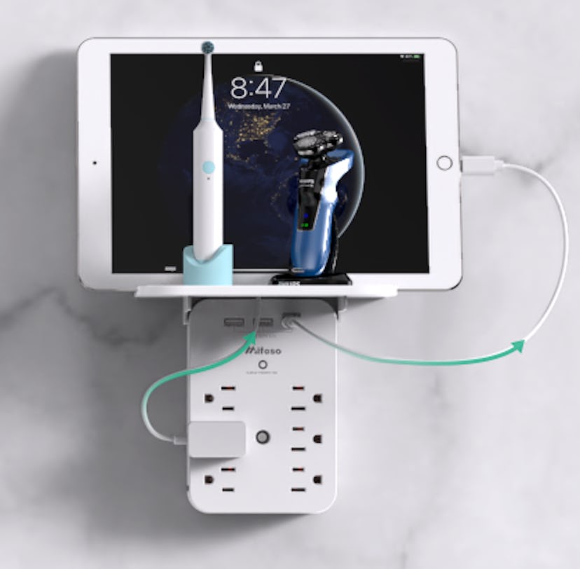 Mifaso 6-Outlet Surge Protector and Shelf