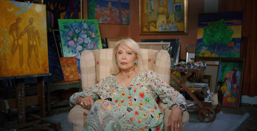 Amanda Lear being interviewed for Zackary Drucker's 'Enigma.'