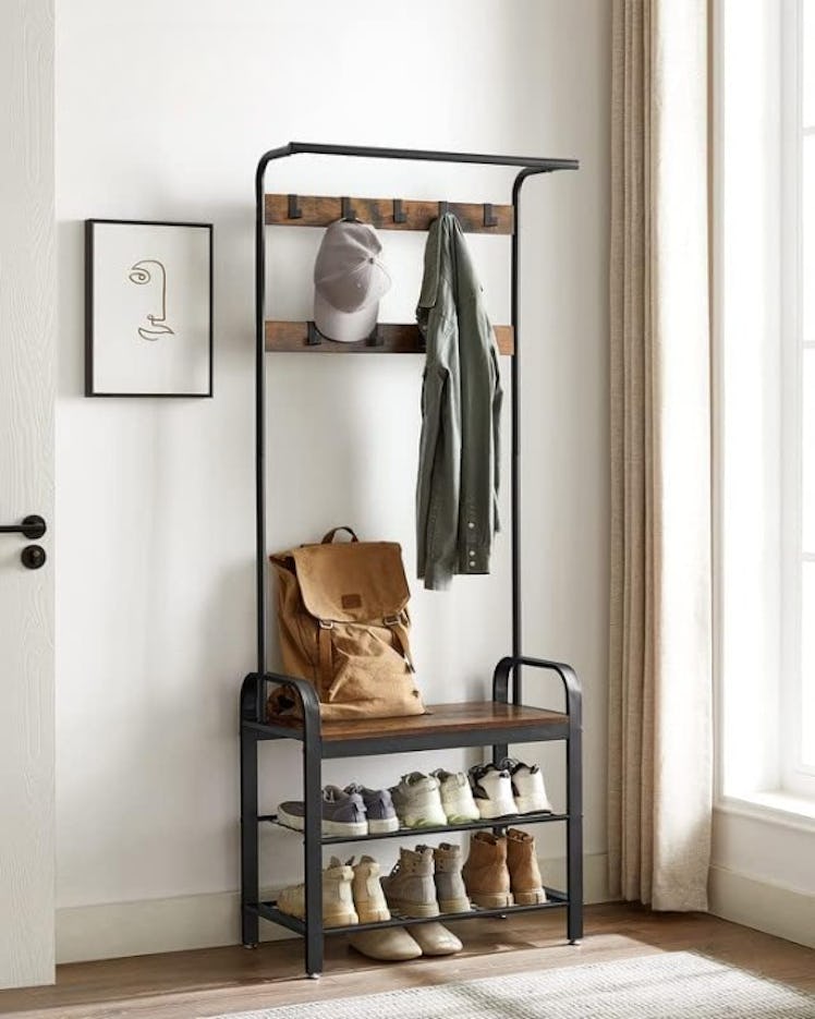 VASAGLE Coat Rack, Hall Tree, & Shoe Bench
