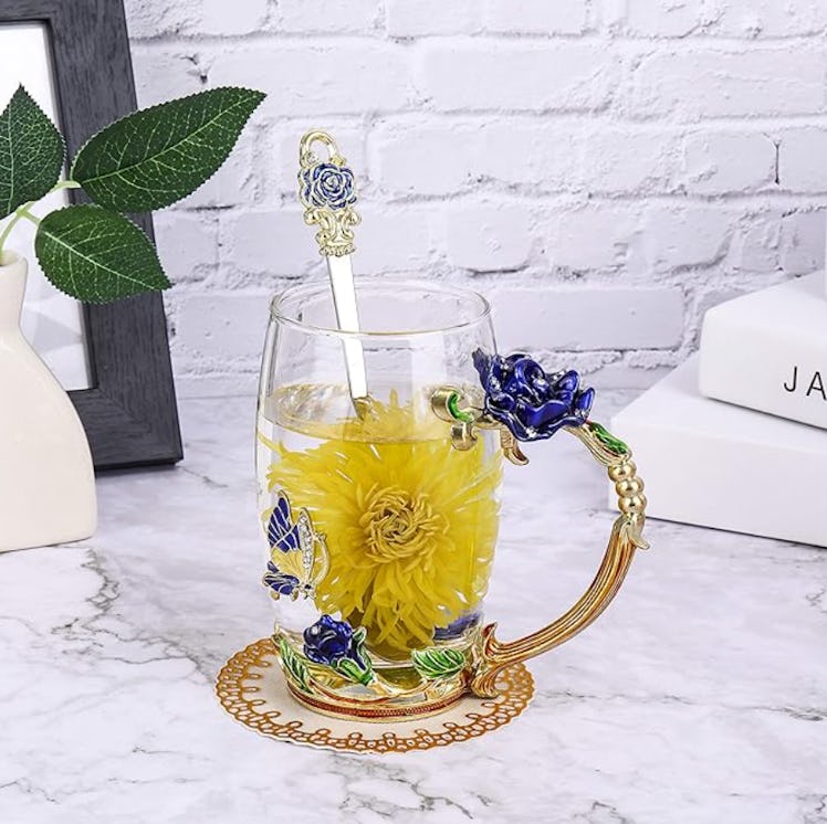 onepeng Butterfly Rose Tea Cup 