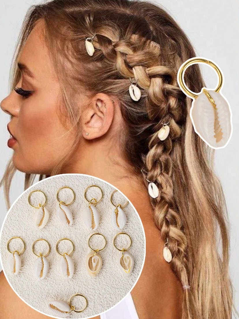 10pcs Shell Hair Charms in a story about summer hair accessories