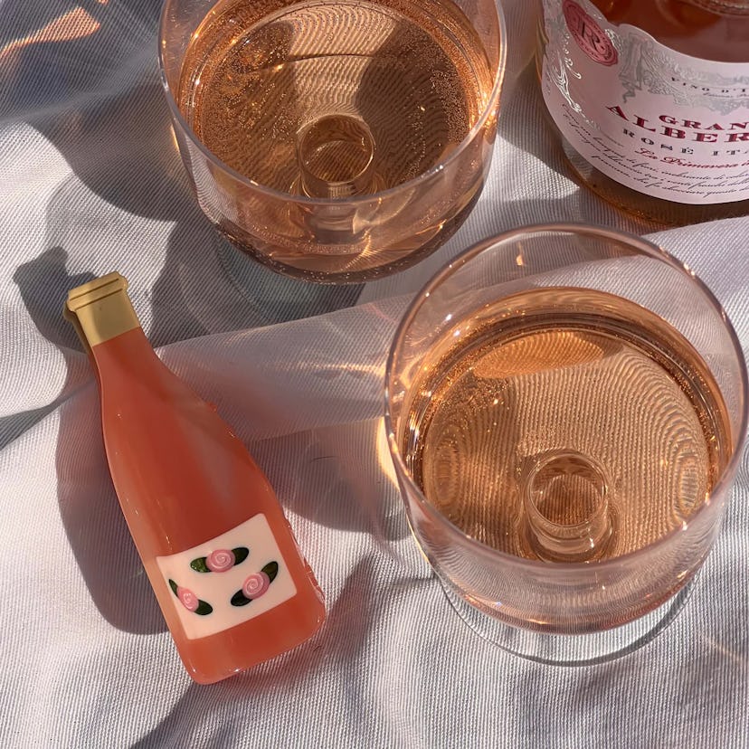Large Rose Wine Bottle Hair Claw Clip, in a story about summer hair accessories