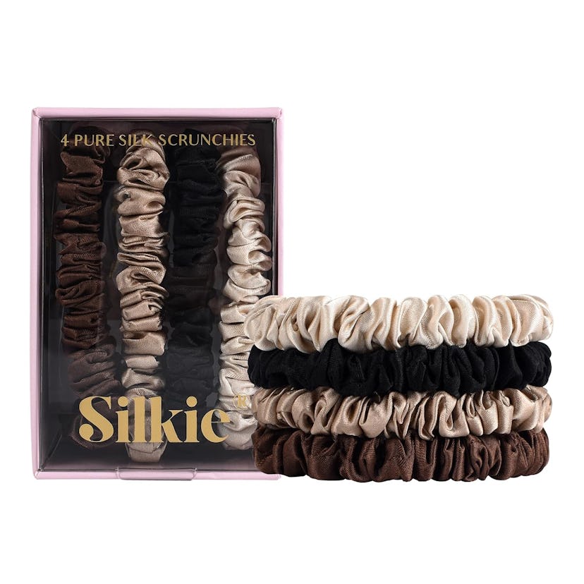 SILKIE Mulberry Silk Scrunchies (4-Pack)