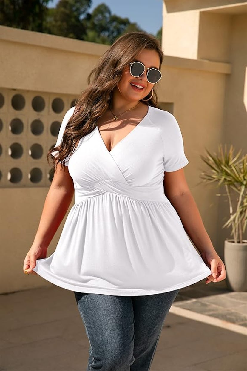 TIANZHU Wrap Tunic Top