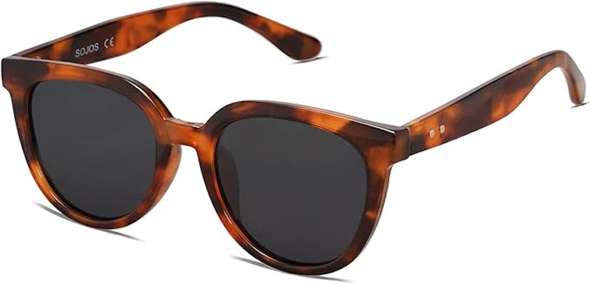 SOJOS Trendy Cat Eye Round Polarized Sunglasses