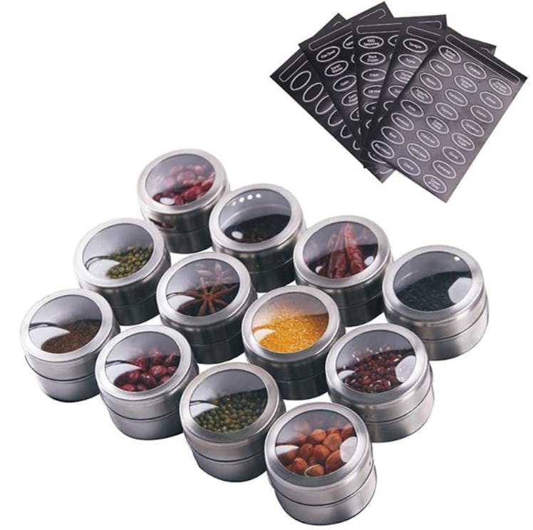 Sanvcomy Magnetic Spice Tins (12-Pack)