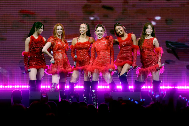 BOSTON, MASSACHUSETTS - DECEMBER 15: (L-R) Sophia, Megan, Manon, Daniela, Lara Raj and Yoonchae of K...