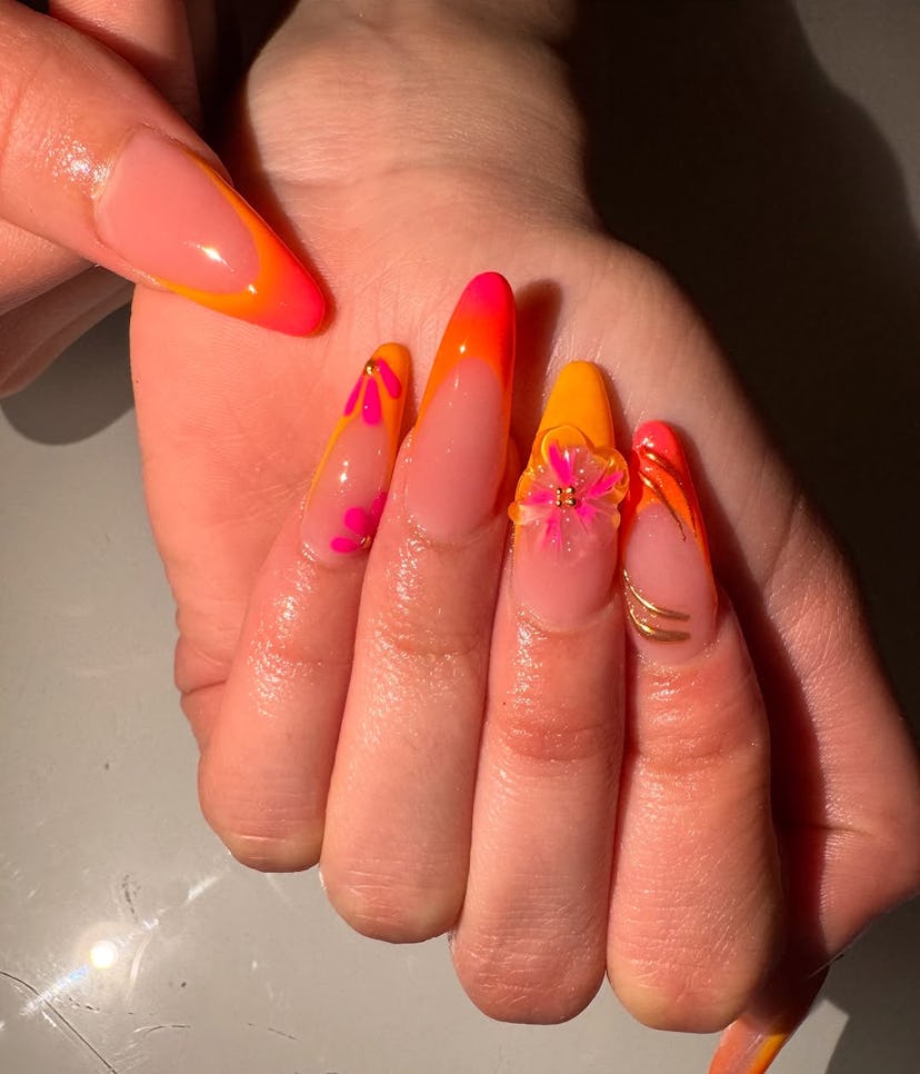 Tropical Sunset Nails: Golden Hour on Your Fingertips