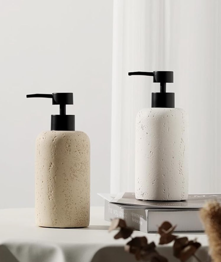 Haocoott Travertine Soap Pump Bottle (2-Pack)
