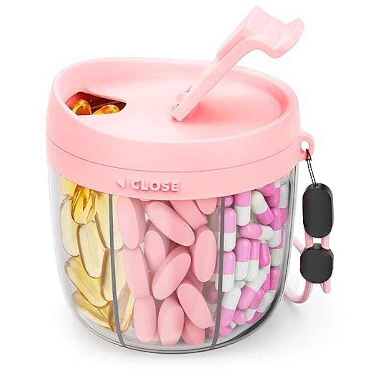 AMOOS Portable Pill Bottle Organizer