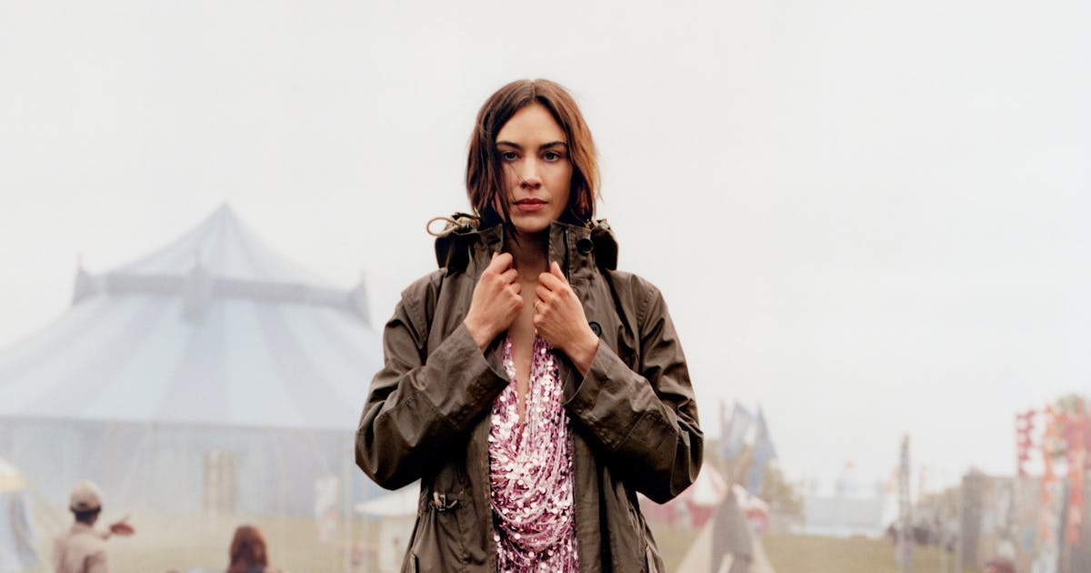 Alexa Chung Gets Muddy In Sequins & Wellies For Burberry