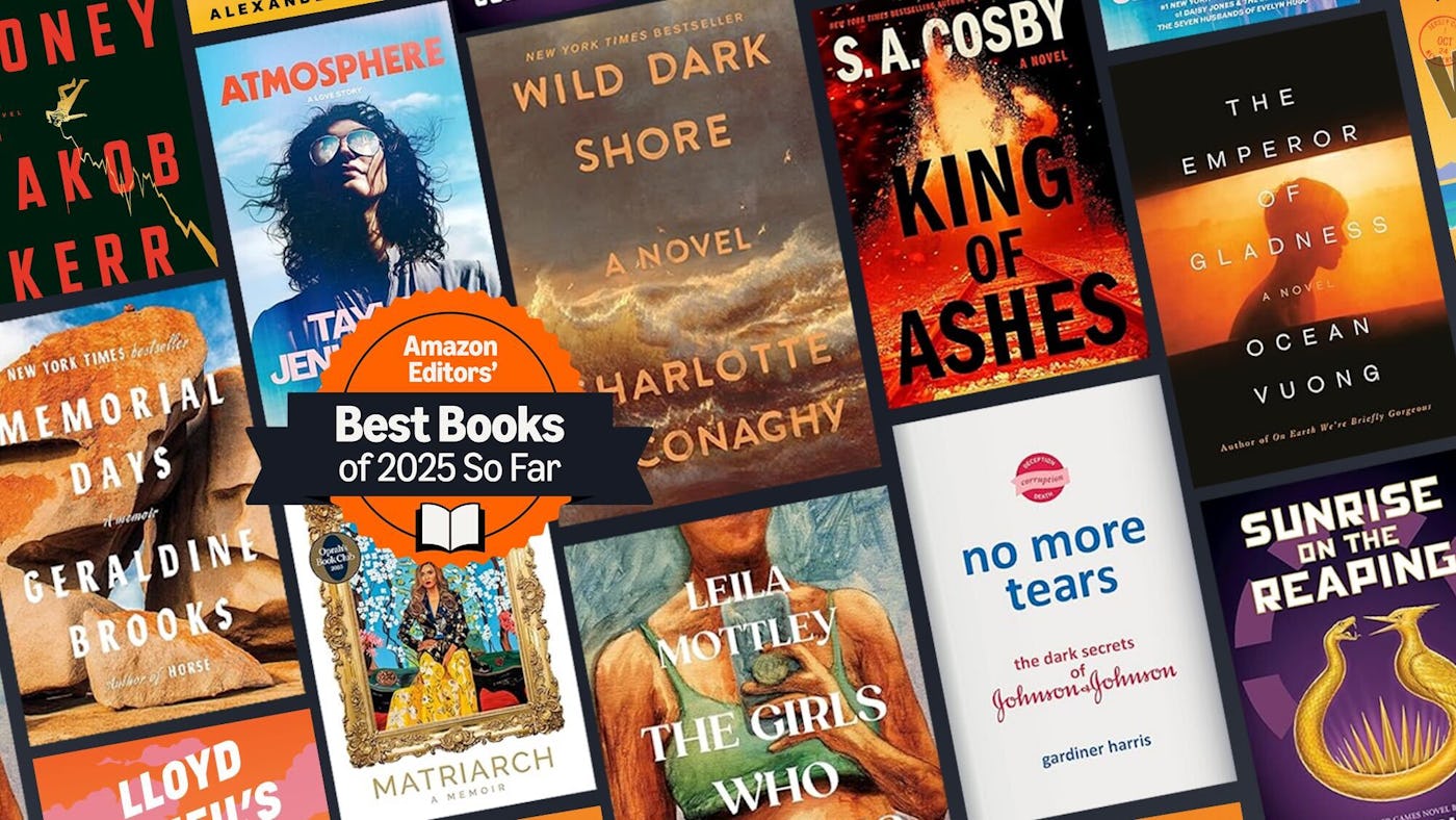 Collage of the 20 best books of 2025 according to amazon editors
