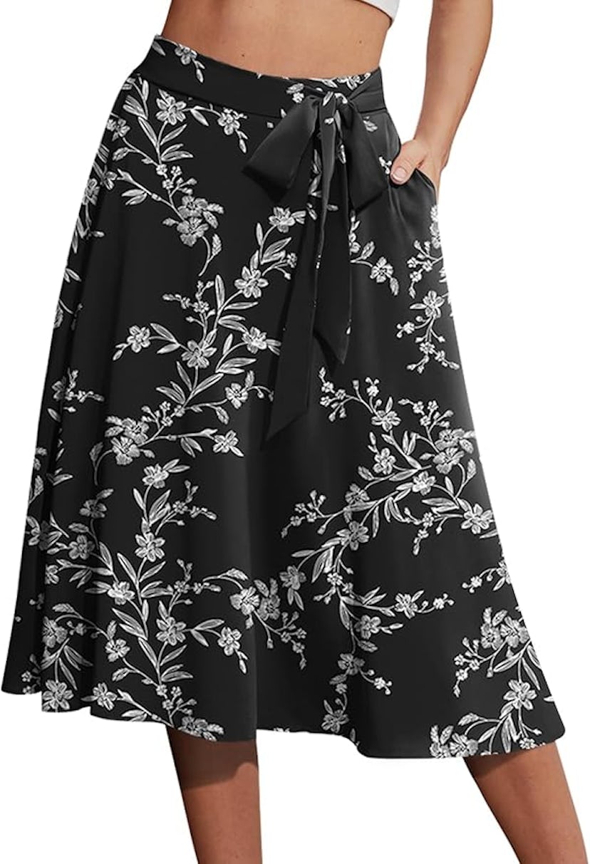 Yincro A-Line Midi Skirt