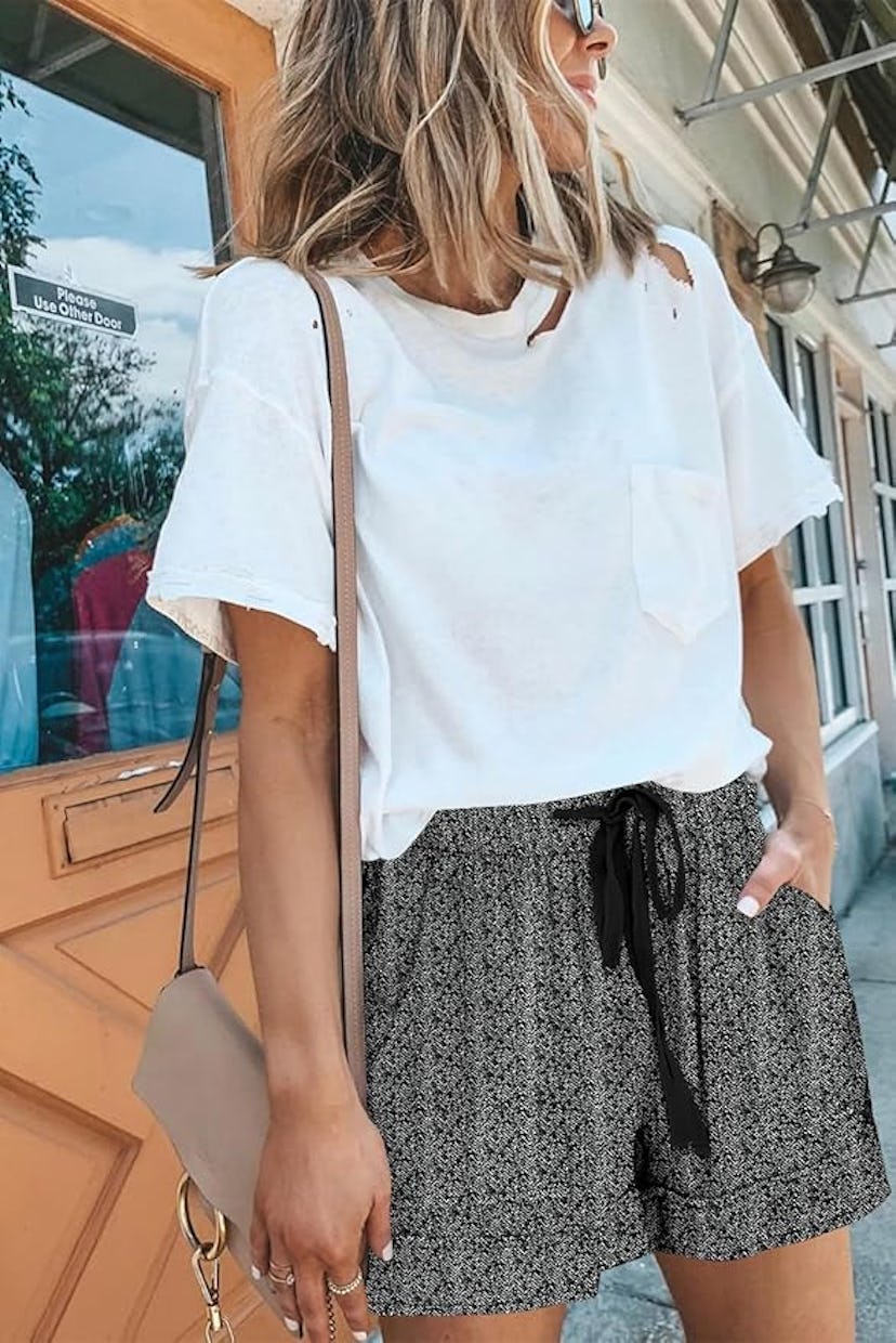 QUEEN PLUS Elastic Waist Drawstring Shorts