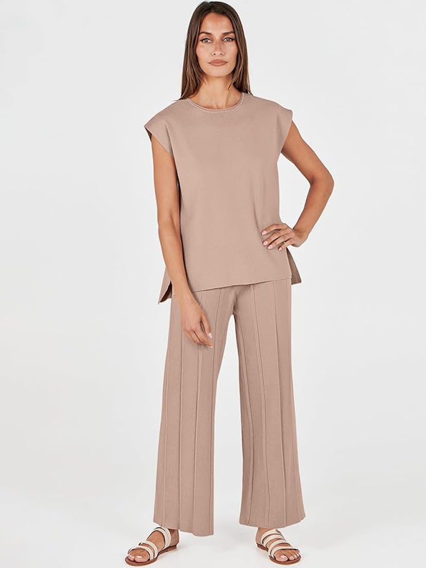 ANRABESS Sweater Vest Pant Set