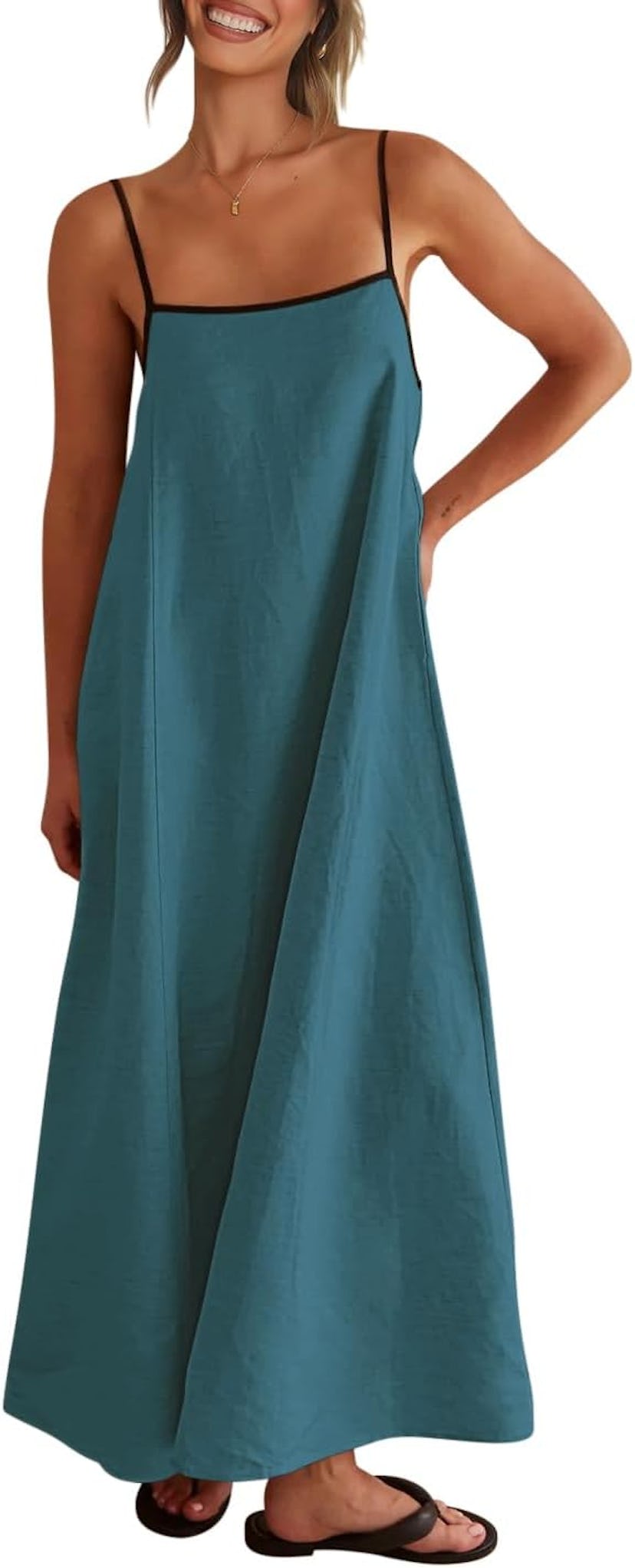 Shy Velvet Linen Maxi Dress