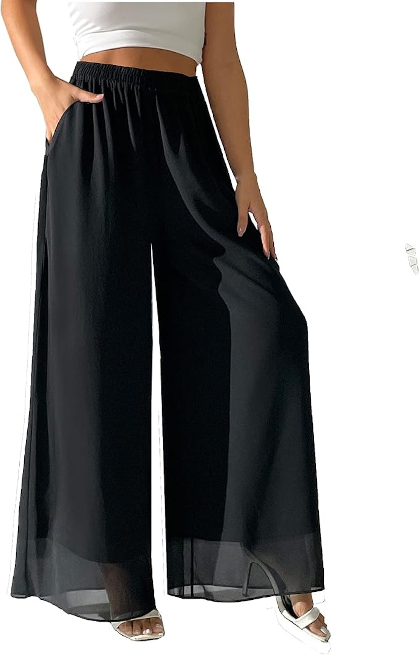 heipeiwa Chiffon Palazzo Pants