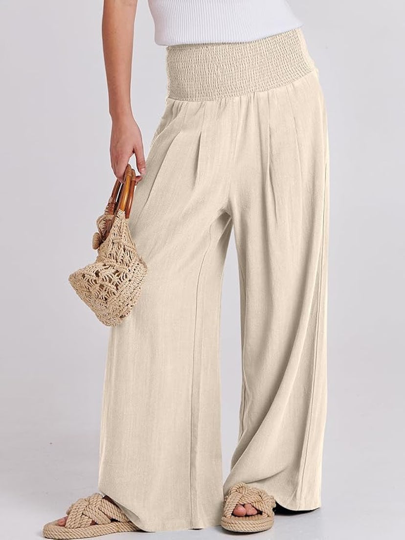 ANRABESS Linen Palazzo Pants