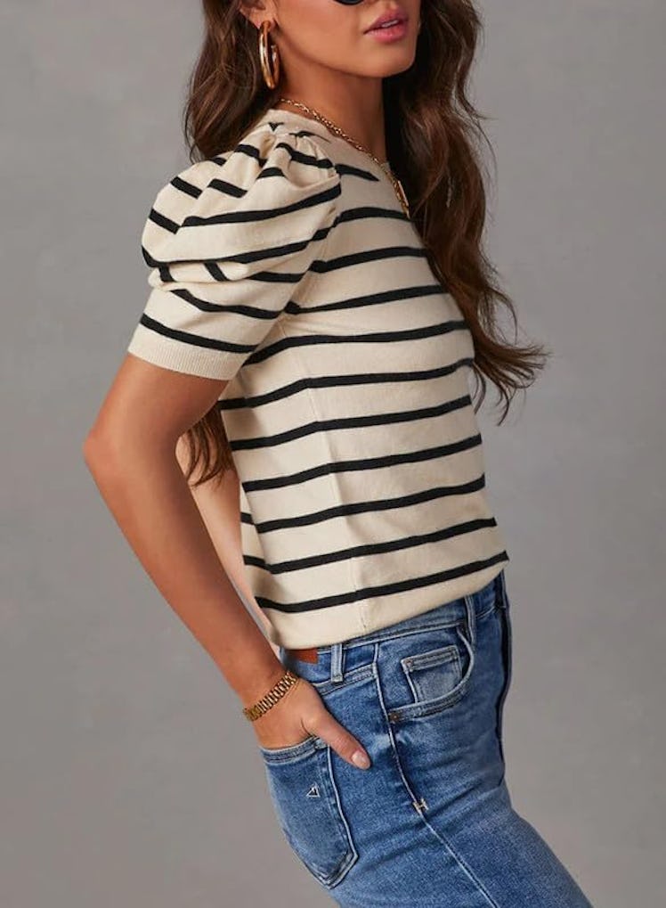 Dokotoo Puff Sleeve Knit Top