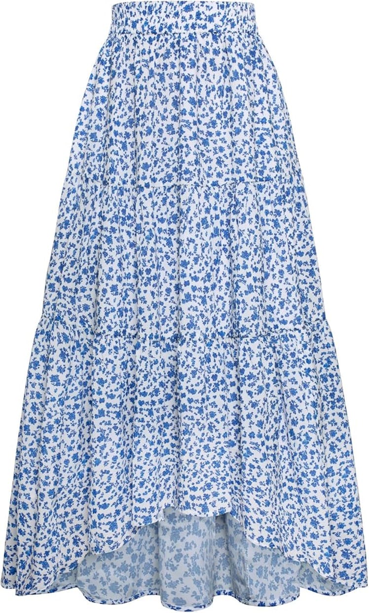 Scarlet Darkness Tiered Floral Skirt