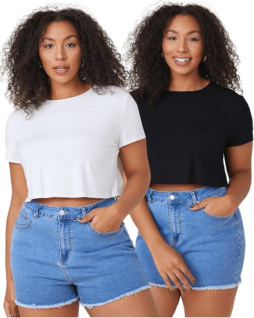 Floerns Crop T-Shirt (2-Pieces)
